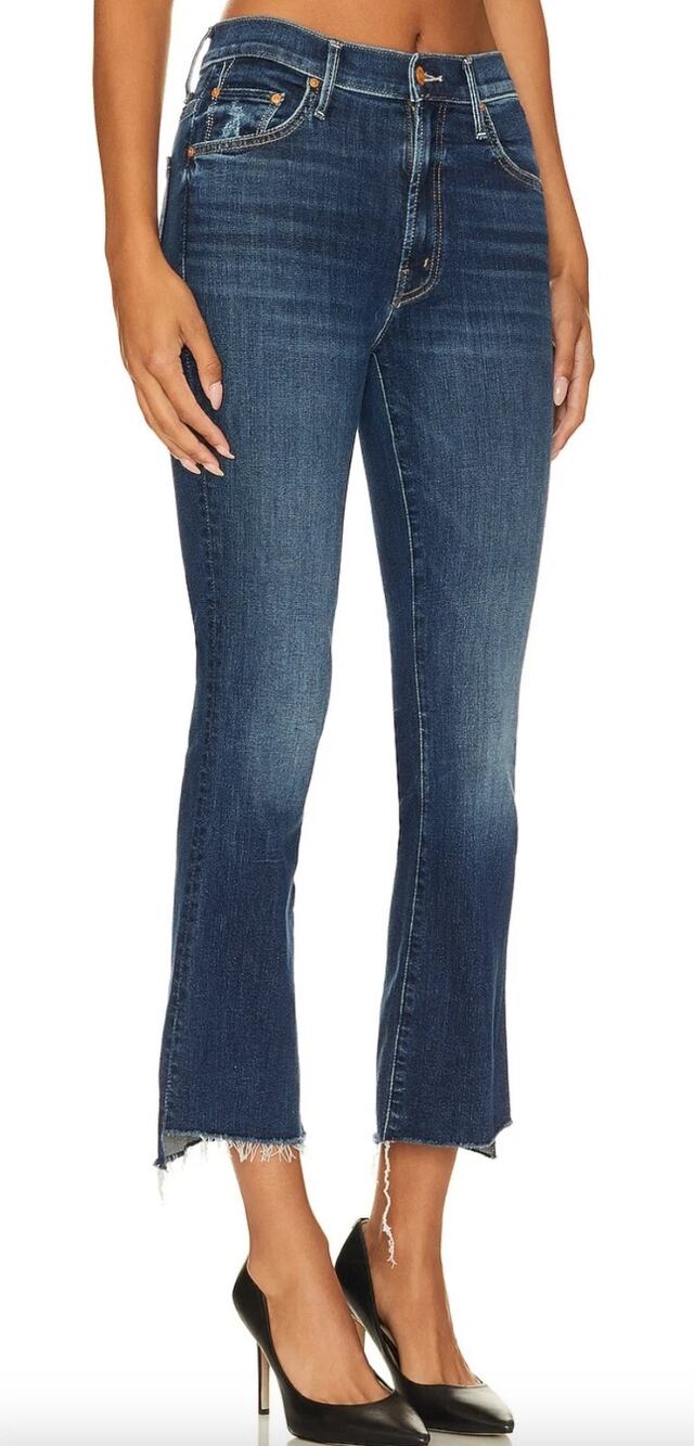 MOTHER The Insider Crop Step Fray Teaming Up Jeans Size 27